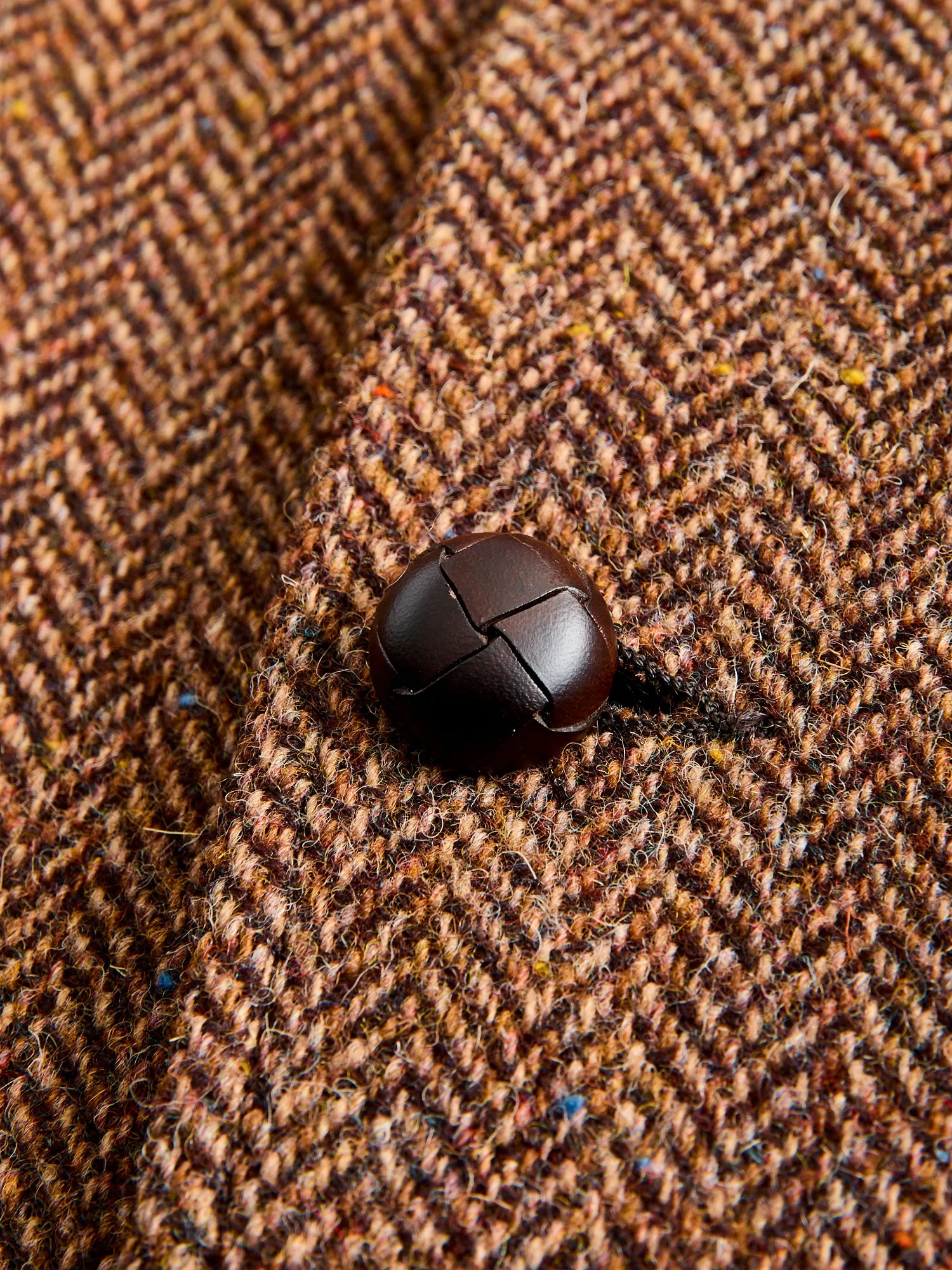 3B Comfort Harris Tweed Jacket in Lt Brown Herringbone