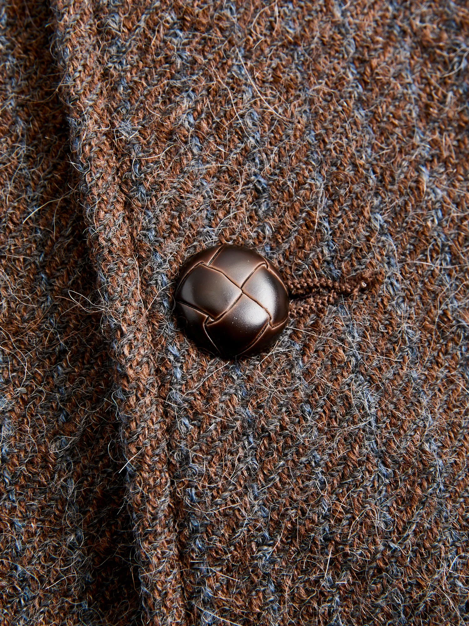 4B Cuffs Alpaca Tweed Jacket in Brown Stripe