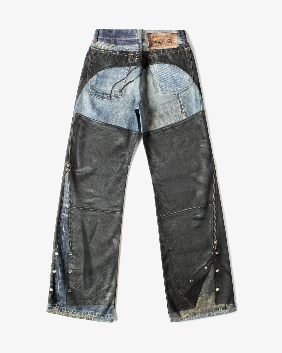 Acne Studios Leather Chaps Printed Jeans