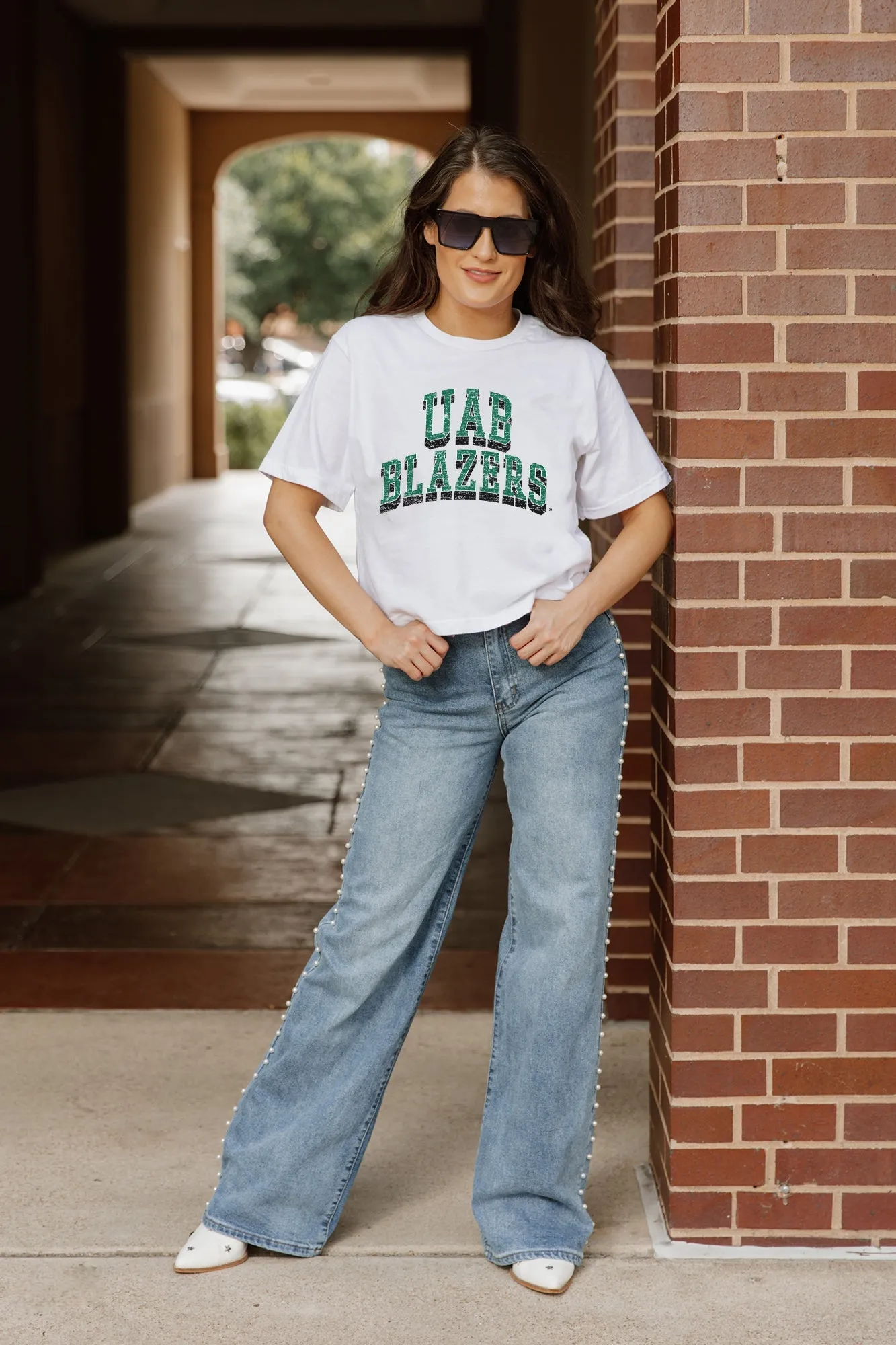 ALABAMA AT BIRMINGHAM BLAZERS CLAIM TO FAME BOXY FIT WOMEN'S CROPPED TEE