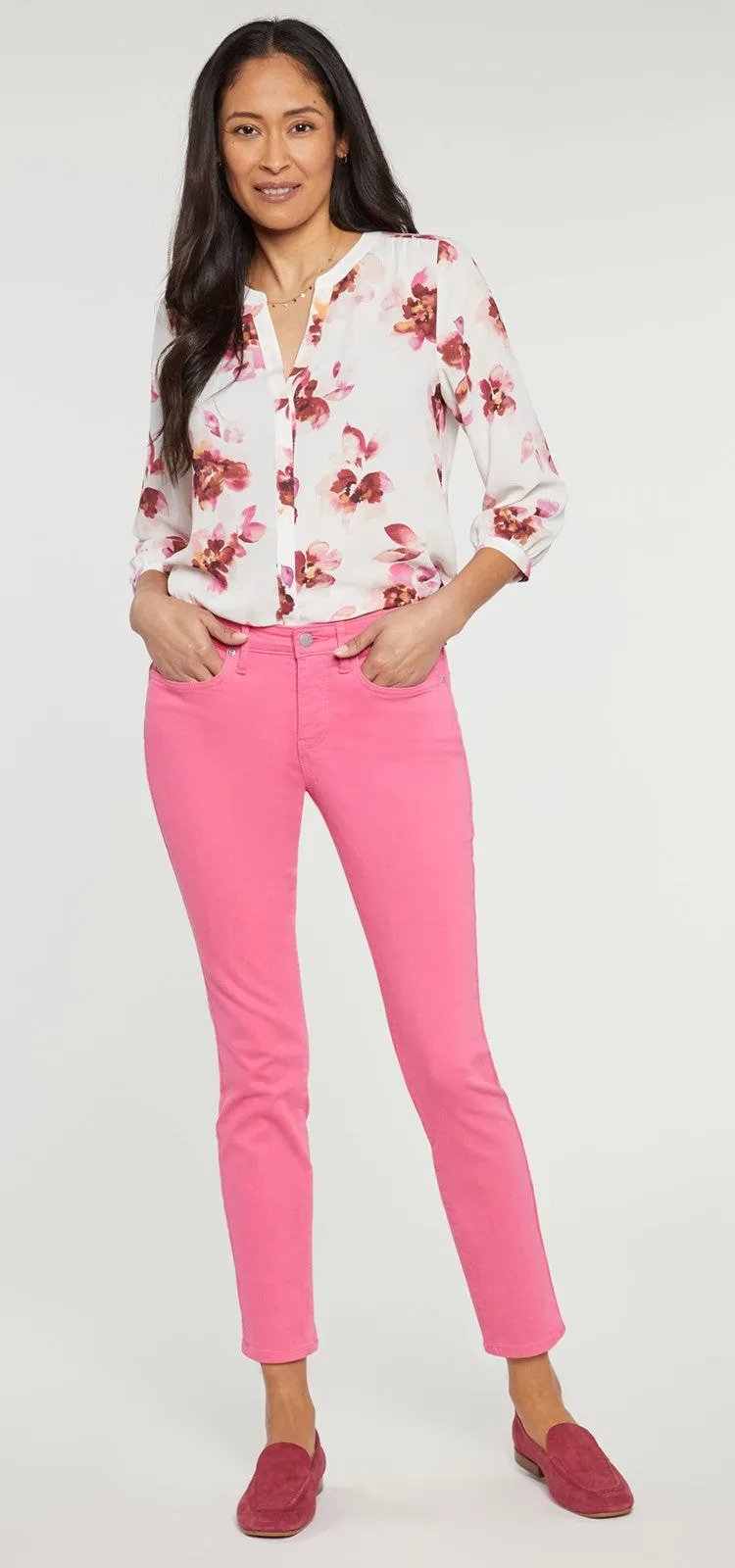 Alina Skinny Jeans Pink Premium Denim | Pink Peony