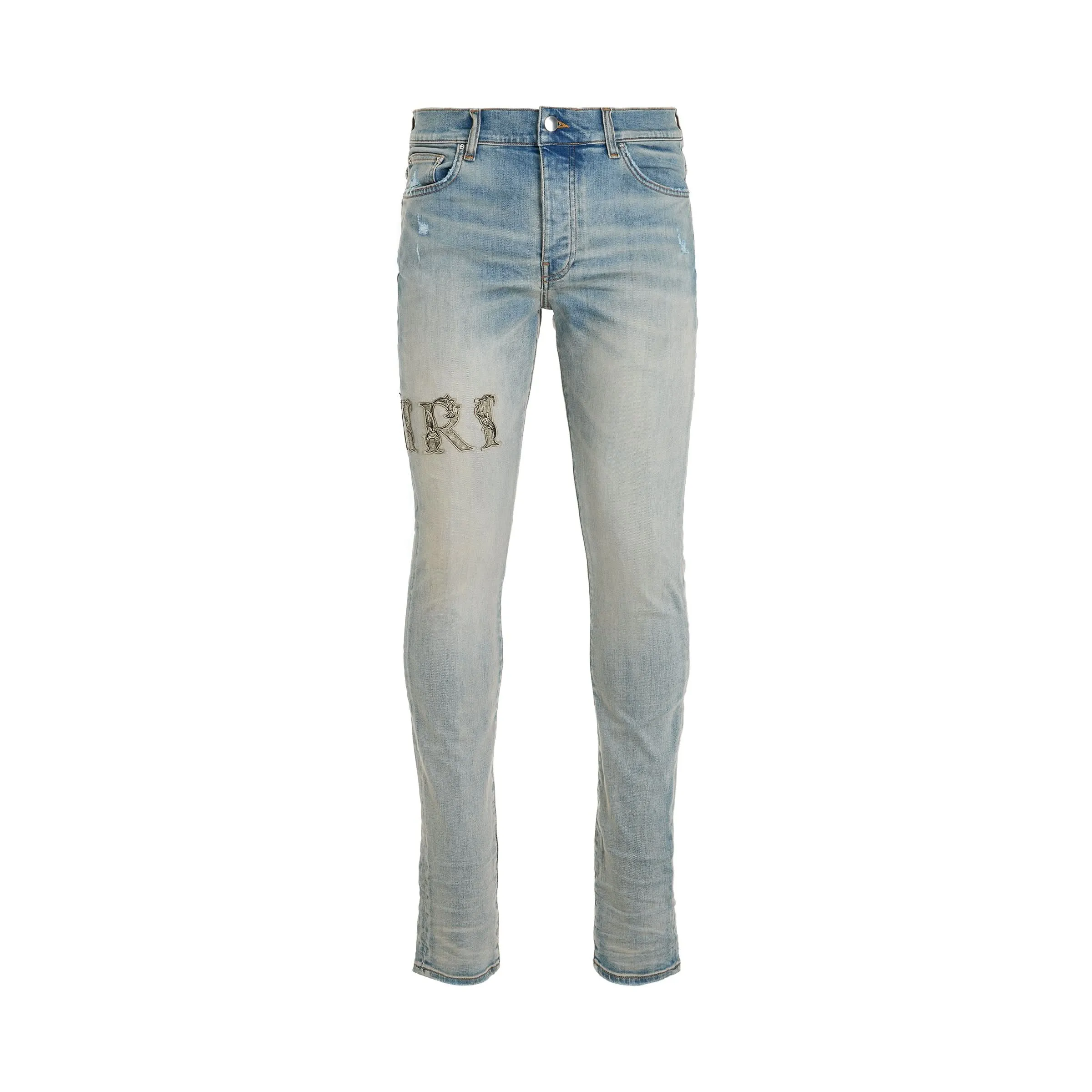 Baroque Logo Jeans in Antique Indigo