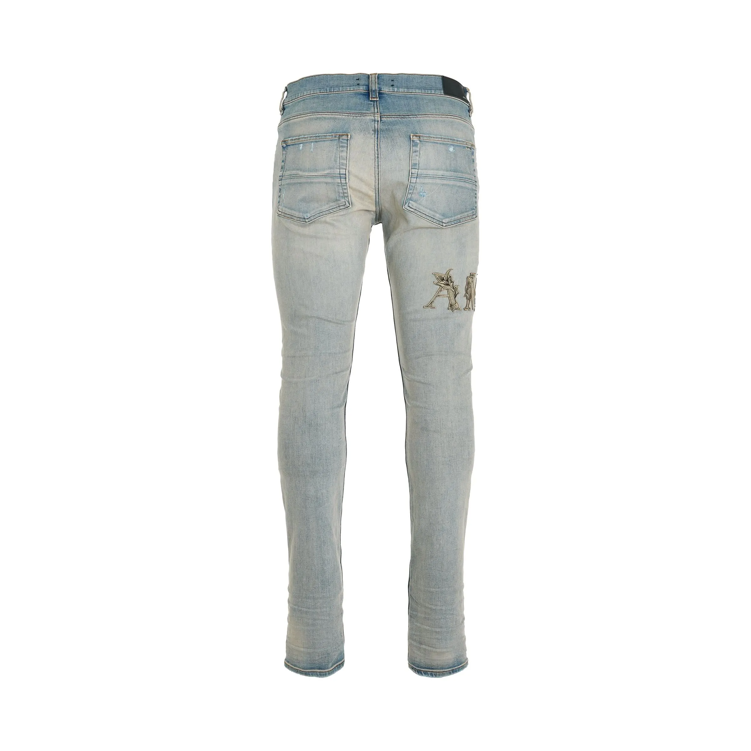 Baroque Logo Jeans in Antique Indigo