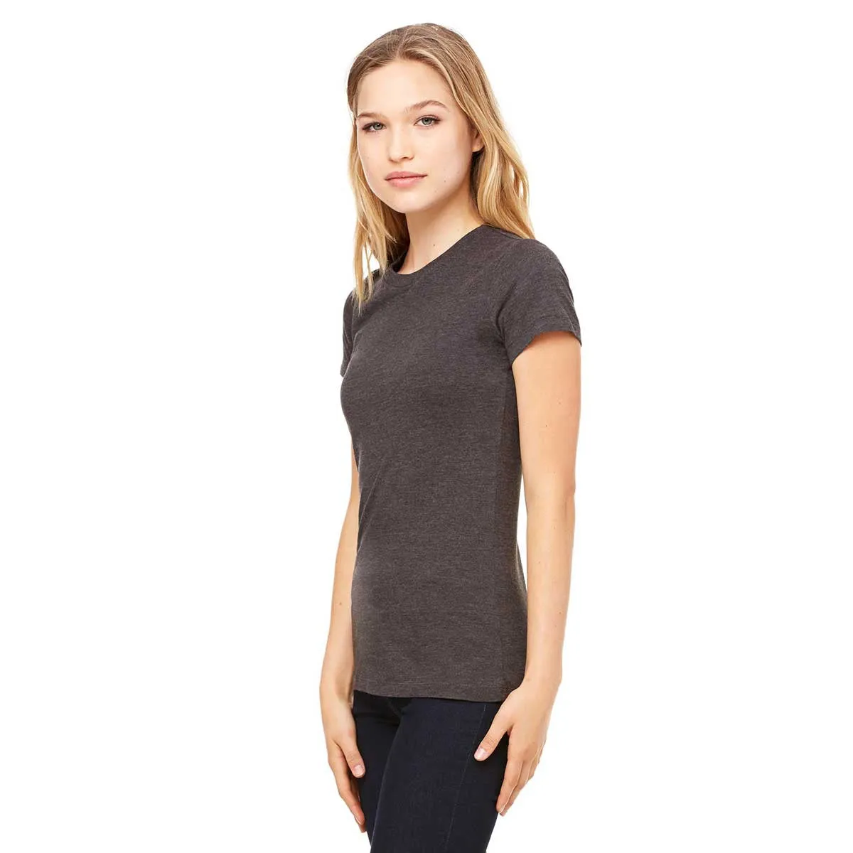 Bella   Canvas Women's Dark Grey Heather Jersey Short-Sleeve T-Shirt