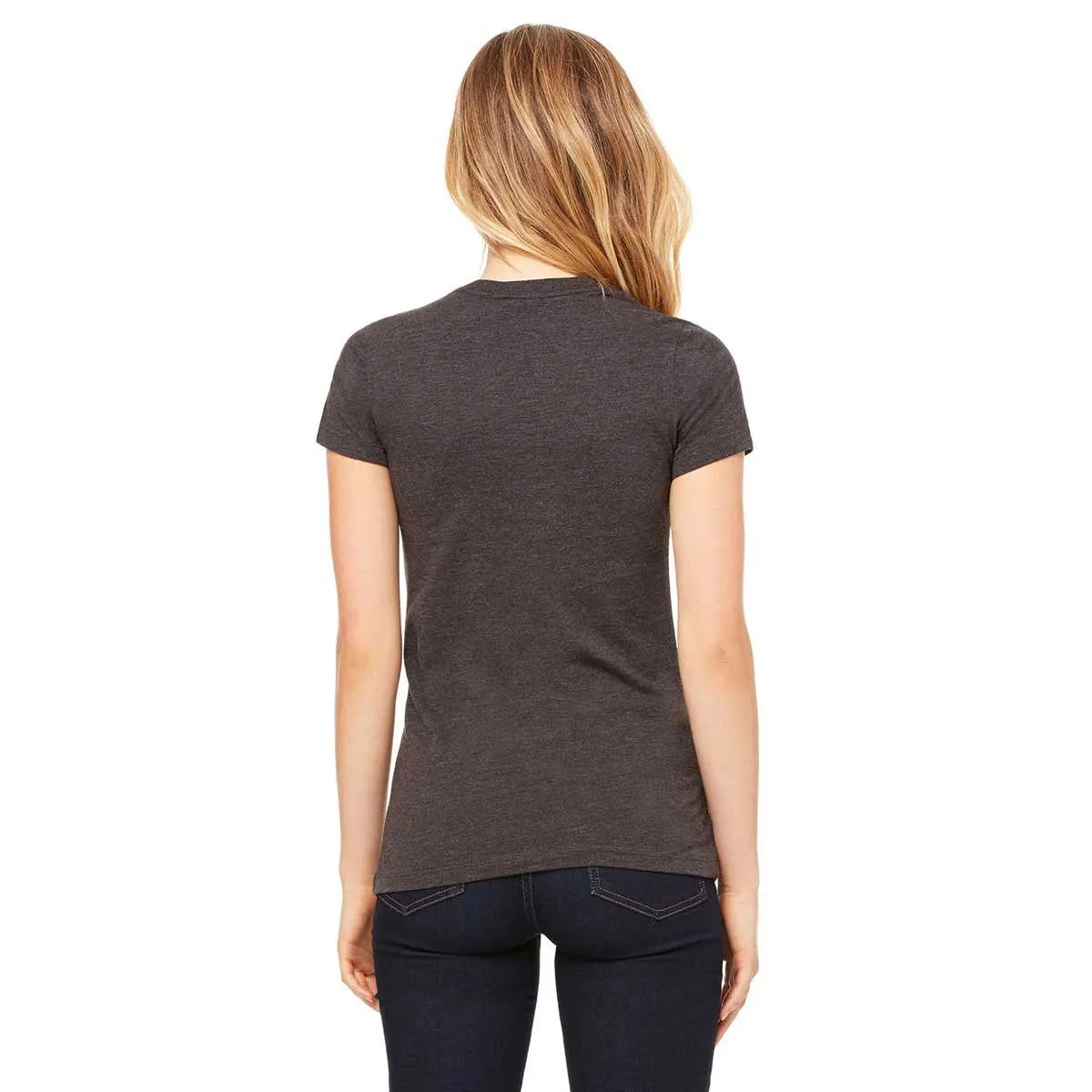 Bella   Canvas Women's Dark Grey Heather Jersey Short-Sleeve T-Shirt