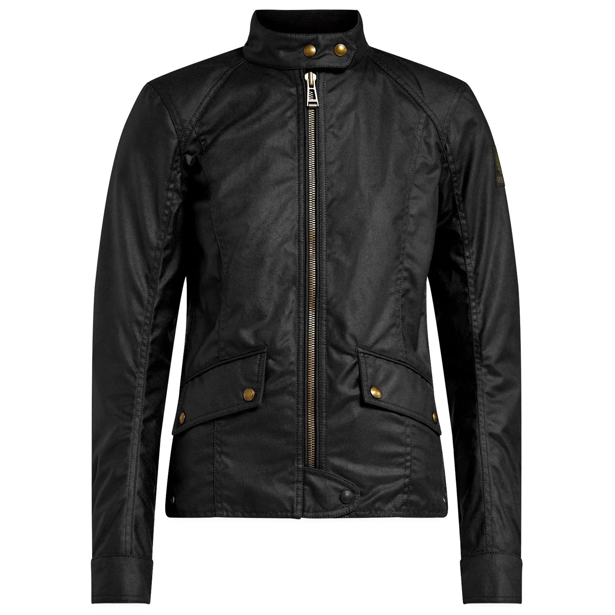 BELSTAFF ANTRIM WOMENS WAX COTTON MOTORCYCLE JACKET - BLACK