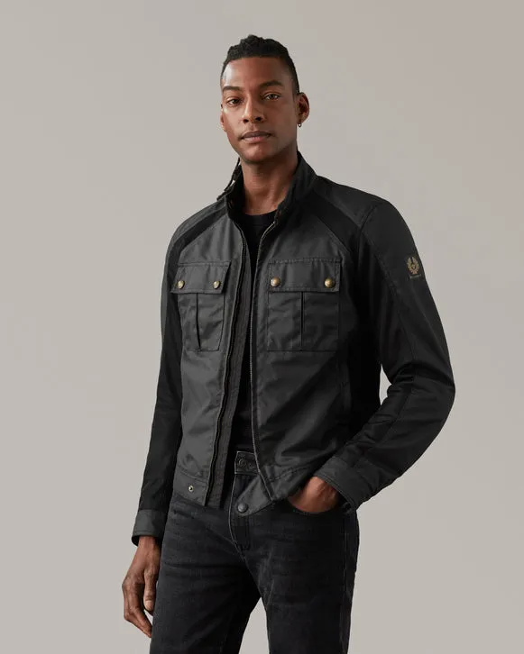 BELSTAFF TEMPLE WAXED COTTON MOTORCYCLE JACKET - BLACK