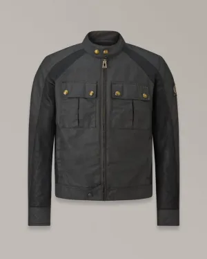 BELSTAFF TEMPLE WAXED COTTON MOTORCYCLE JACKET - BLACK