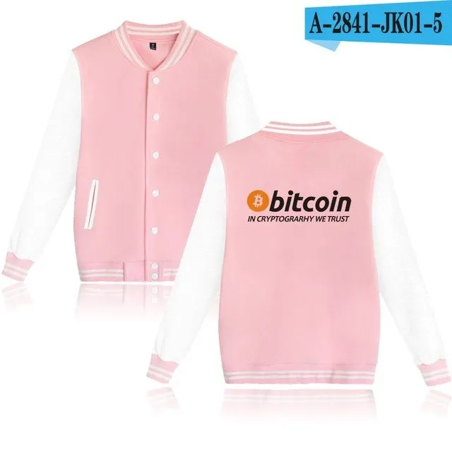 Bitcoin Baseball Jackets Sweatshirt Pullover Hoodies Men Fashion Autumn Virtual Currency Hoodies Men Casual Jackets