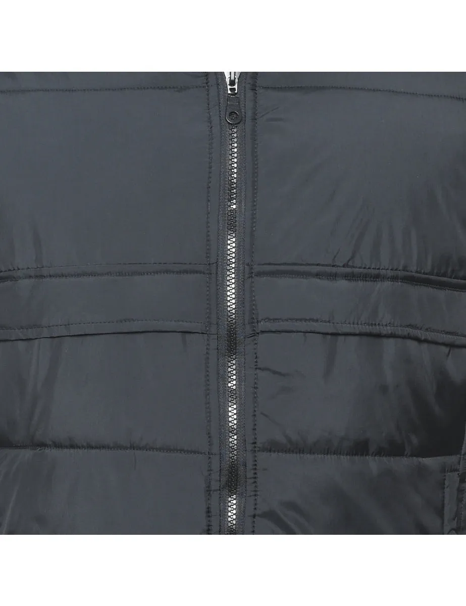 Black Classic Zip Front Puffer Jacket - L