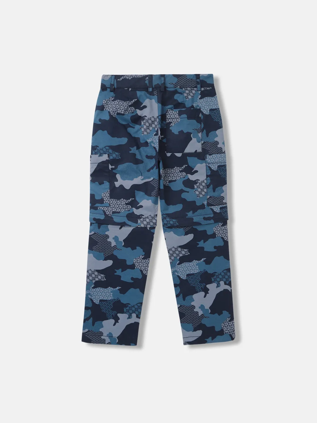 Blue Giraffe Boys Blue Printed Regular Fit Trouser