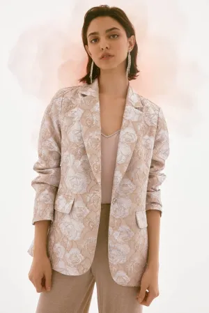 Brocade Floral Print Blazer