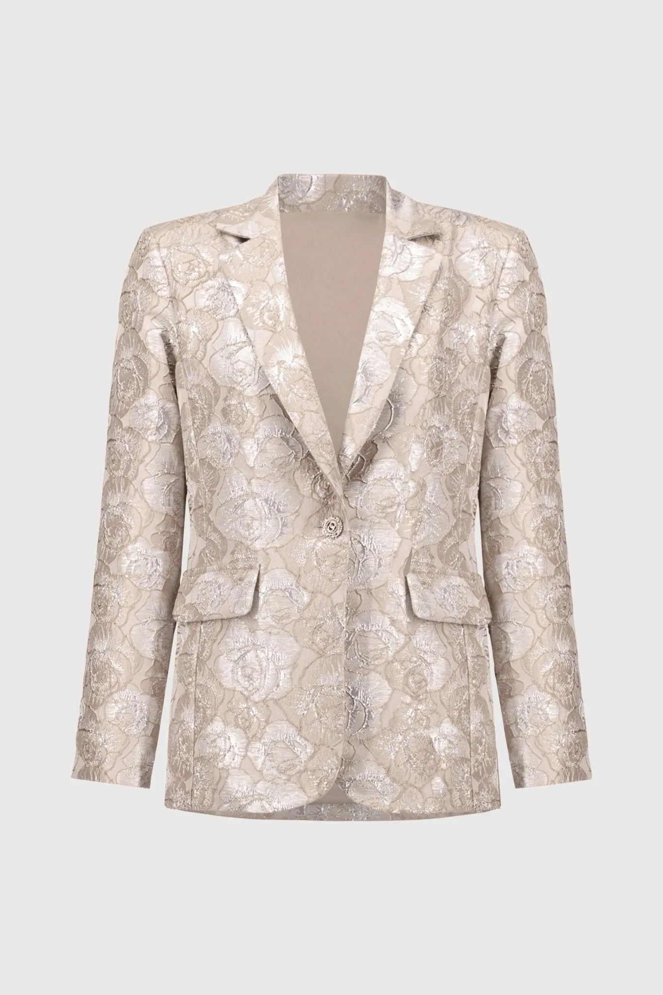 Brocade Floral Print Blazer