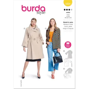 Burda Style Pattern 5824 Misses' Jacket & Coat B5824