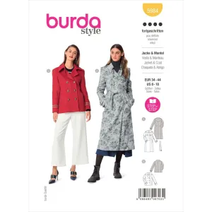 Burda Style Pattern 5984 Misses' Caban Jacket and Trench Coat B5984