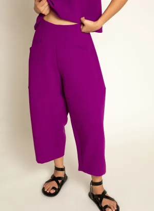 Cachuabi Tomato Tapered Billow Pocket Pant in Magenta Purple