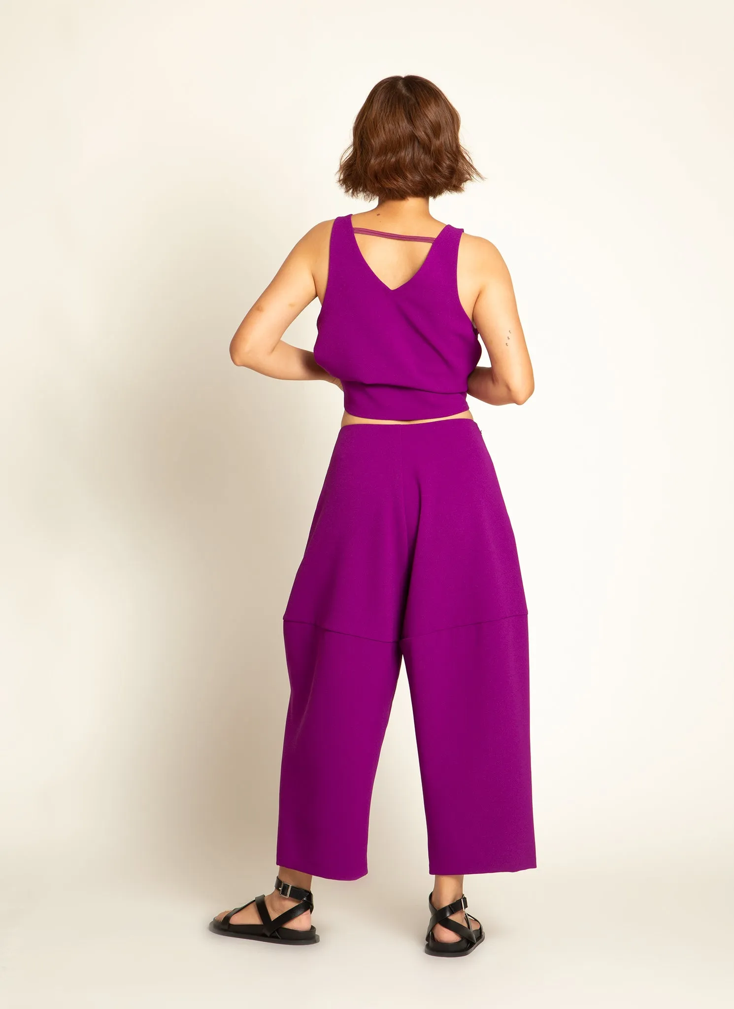 Cachuabi Tomato Tapered Billow Pocket Pant in Magenta Purple