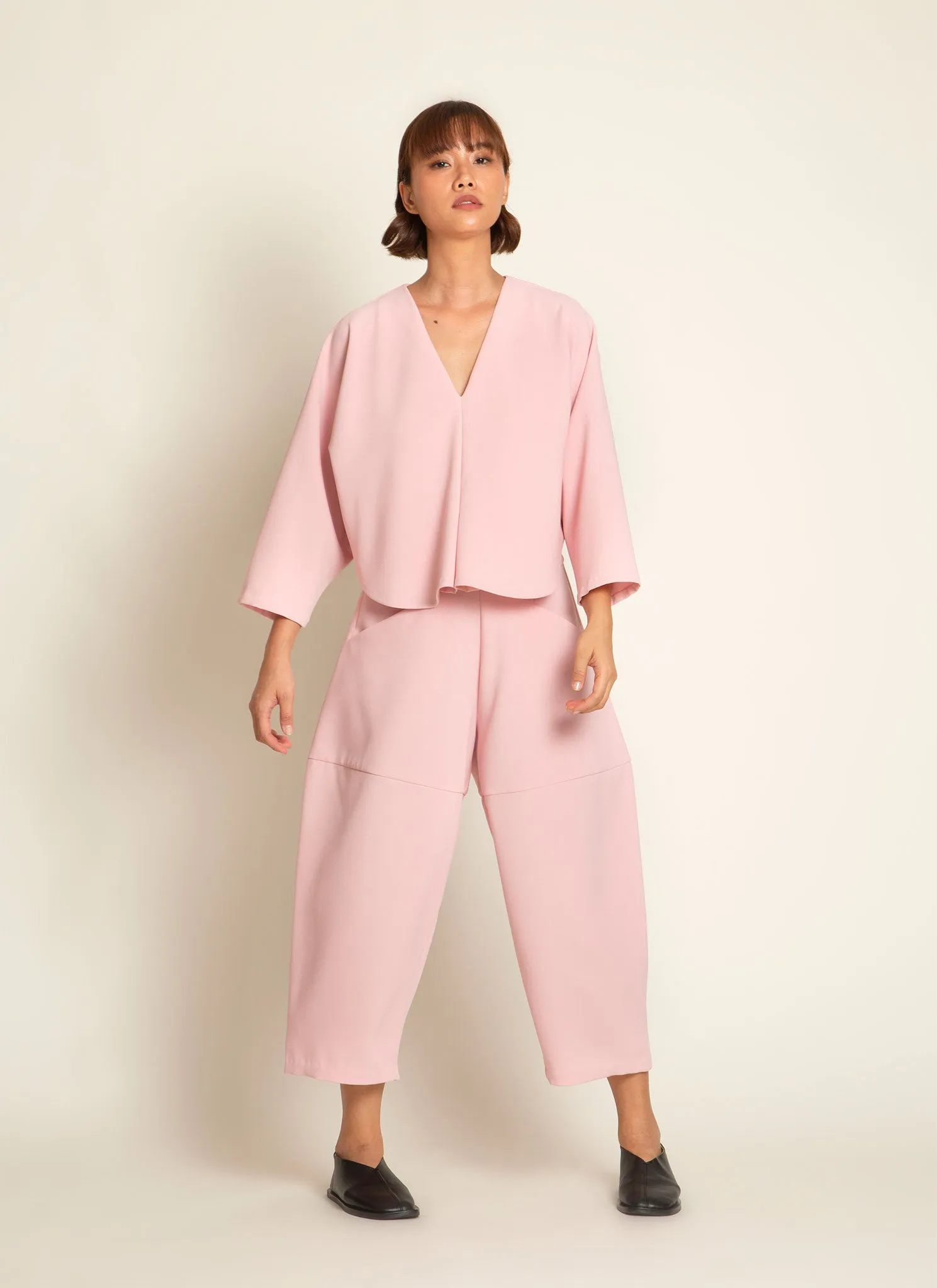 Cachuabi Tomato Tapered Billow Pocket Pant in Soft Pink