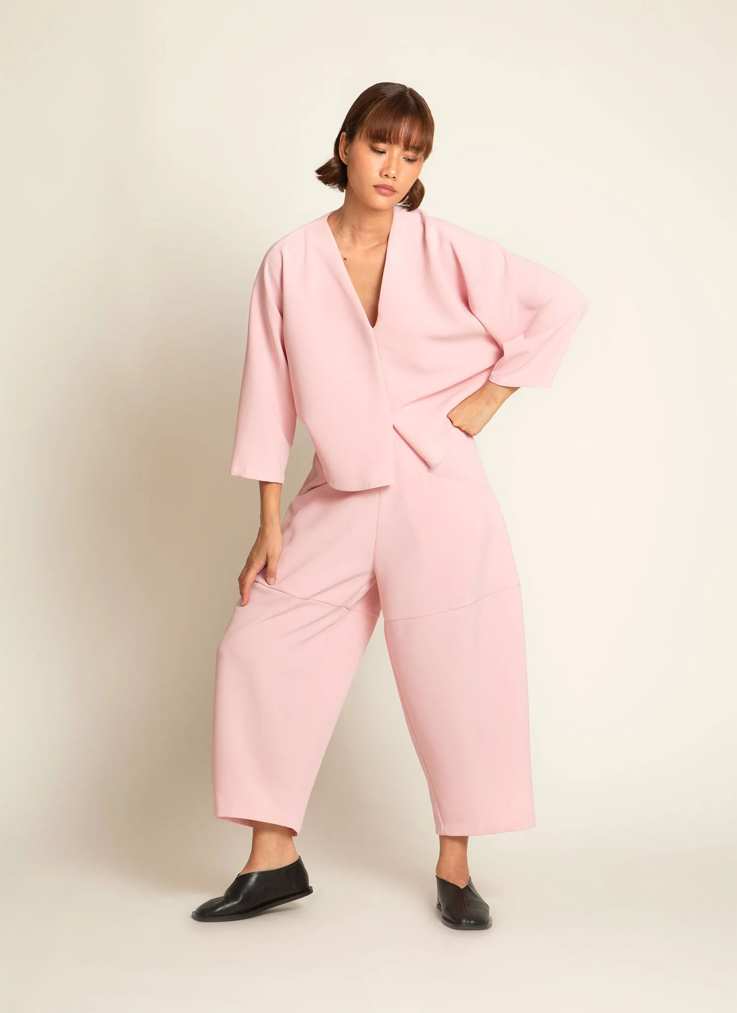 Cachuabi Tomato Tapered Billow Pocket Pant in Soft Pink