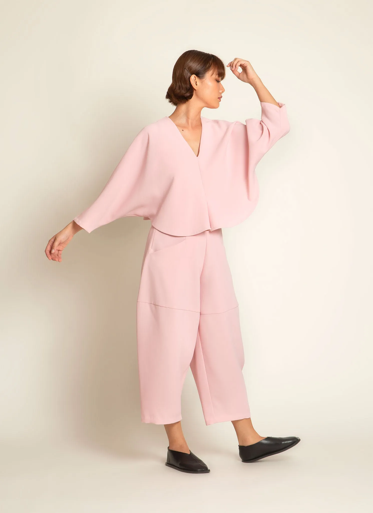 Cachuabi Tomato Tapered Billow Pocket Pant in Soft Pink