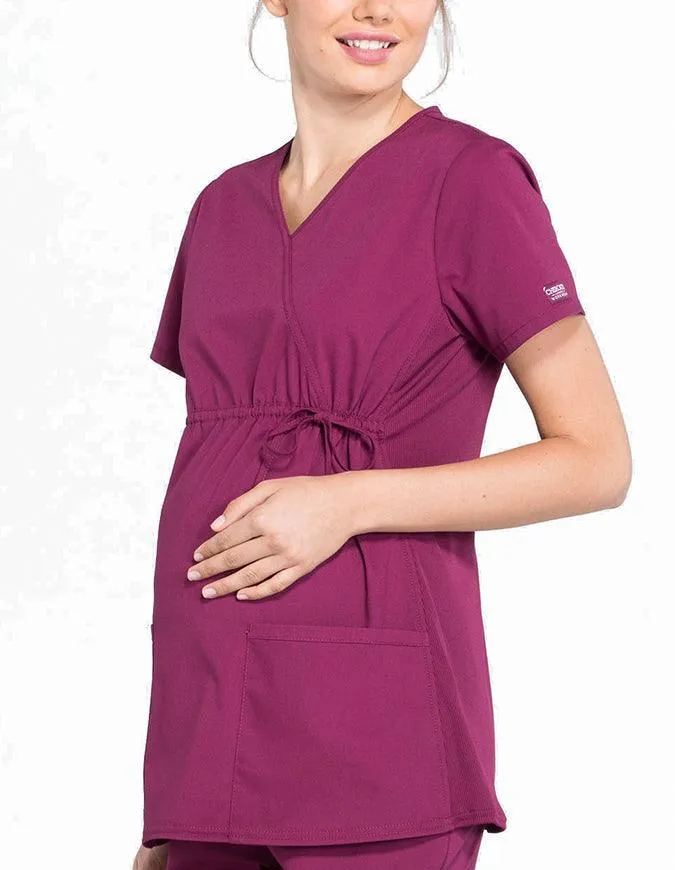 Cherokee Workwear Professionals Women's Maternity Mock Wrap Top