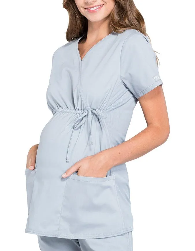 Cherokee Workwear Professionals Women's Maternity Mock Wrap Top