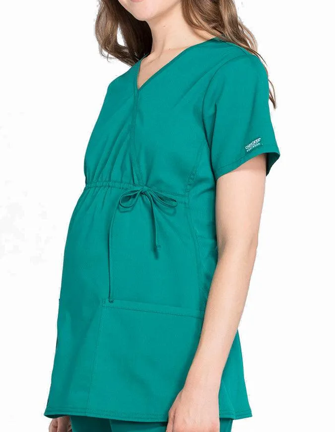 Cherokee Workwear Professionals Women's Maternity Mock Wrap Top