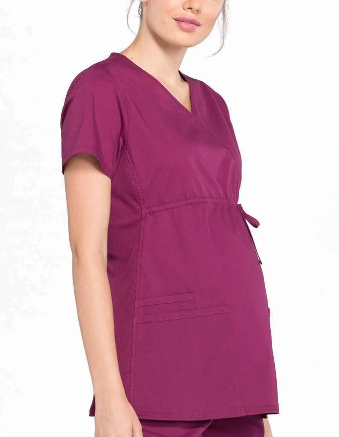 Cherokee Workwear Professionals Women's Maternity Mock Wrap Top