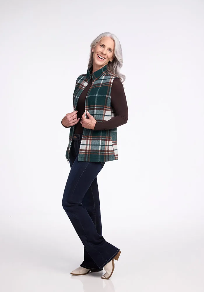 Colbie Vest • Final Sale Deals! - Espresso Plaid