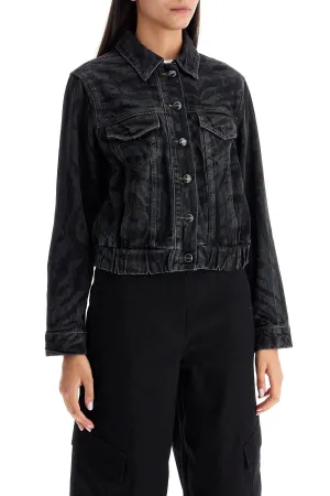 cut

short denim jacket with laser-cut