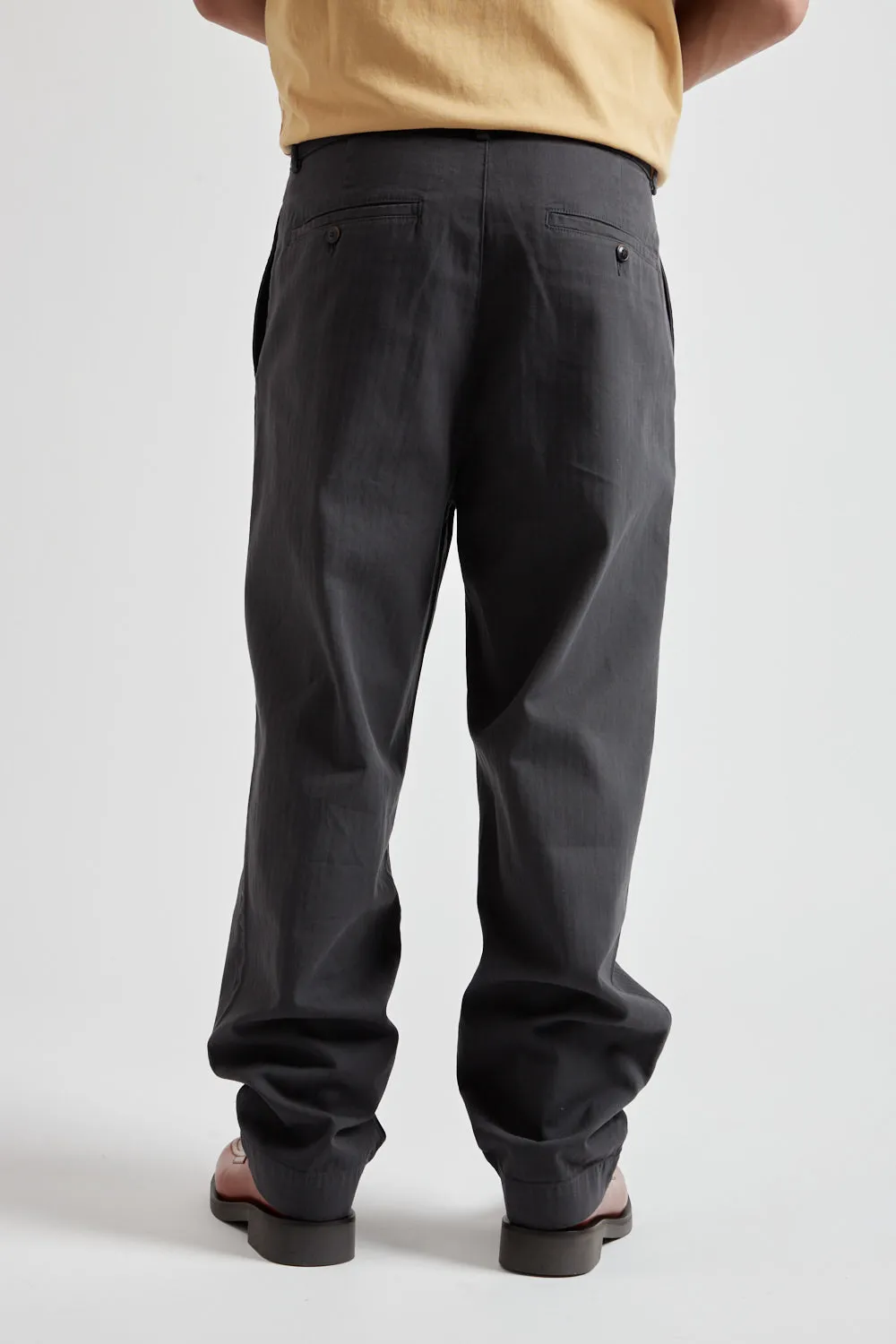 Double Pleat Pants - Charcoal