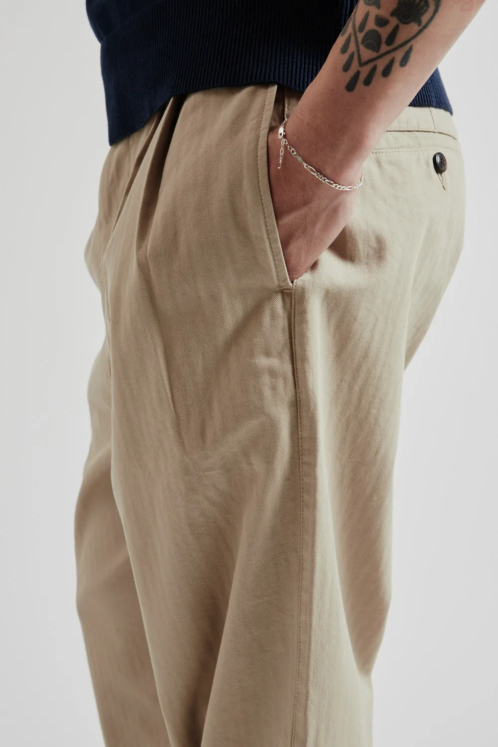 Double Pleat Pants - Putty