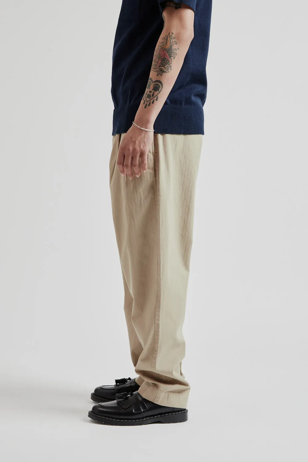 Double Pleat Pants - Putty