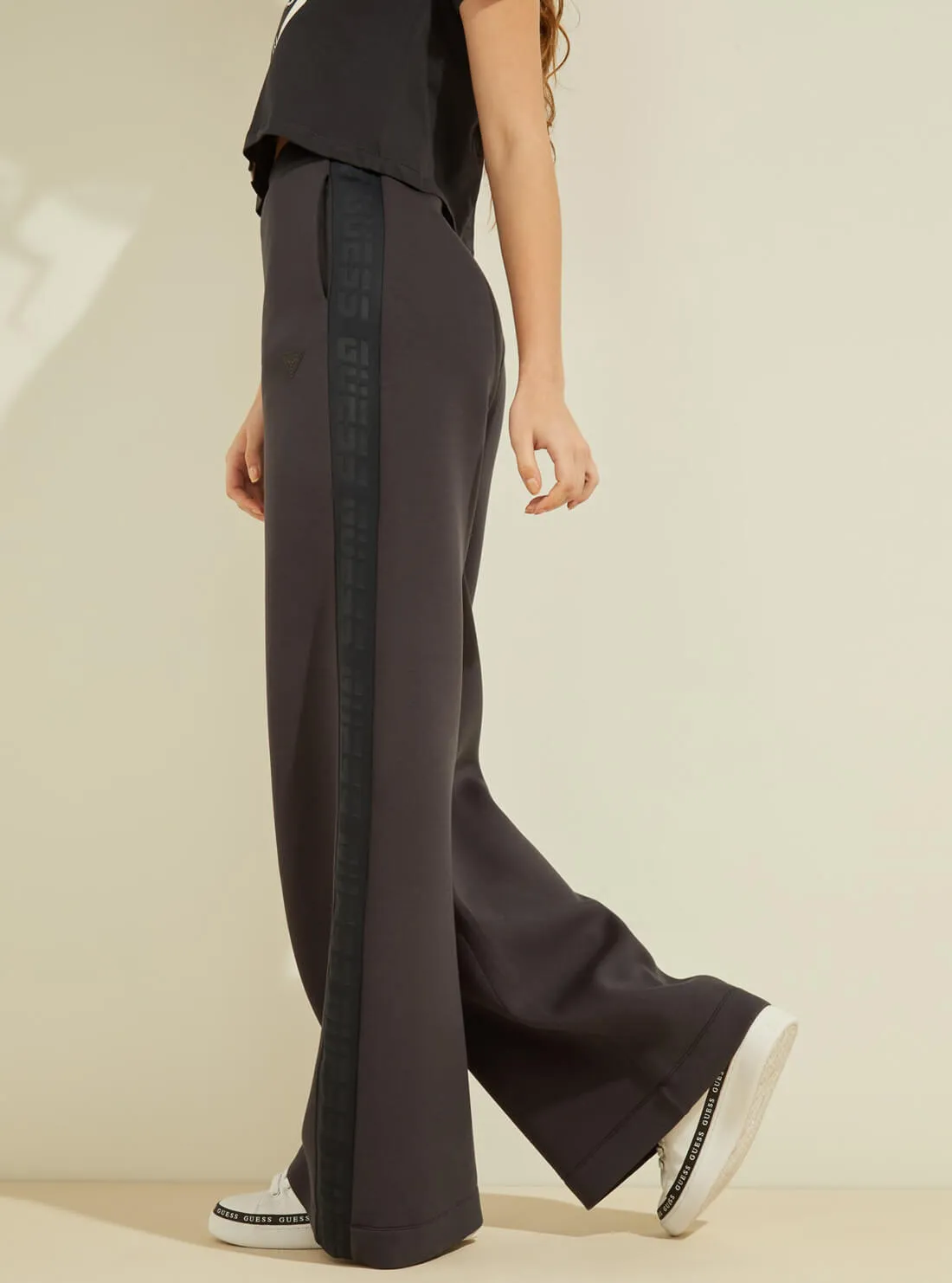 Eco Dark Grey Allie Active Scuba Wide-Leg Pants