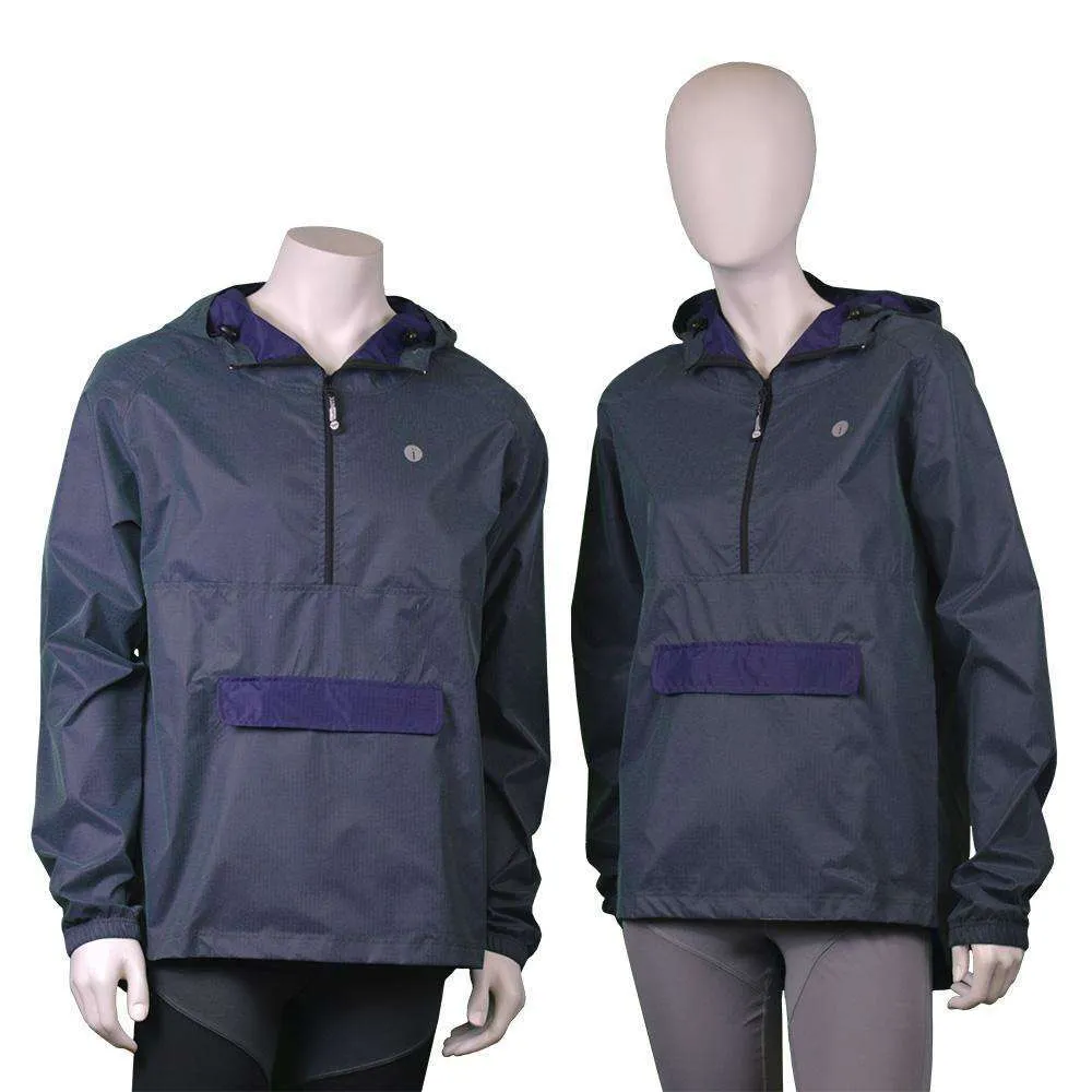 FINAL SALE: Reflective Unisex Half-Zip Anorak in Green/Purple Shimmer