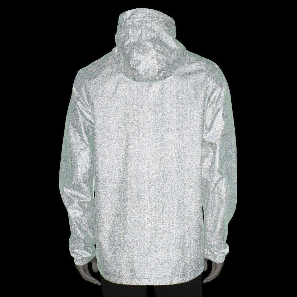 FINAL SALE: Reflective Unisex Half-Zip Anorak in Green/Purple Shimmer