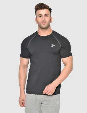 Fitinc Gymwear Black T-shirt for Men