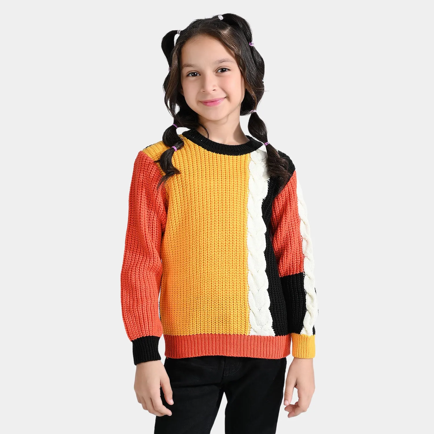 Girls Acrylic Sweater Harvest-Multi