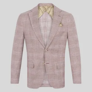 Glen Plaid Woven Blazer - Coral