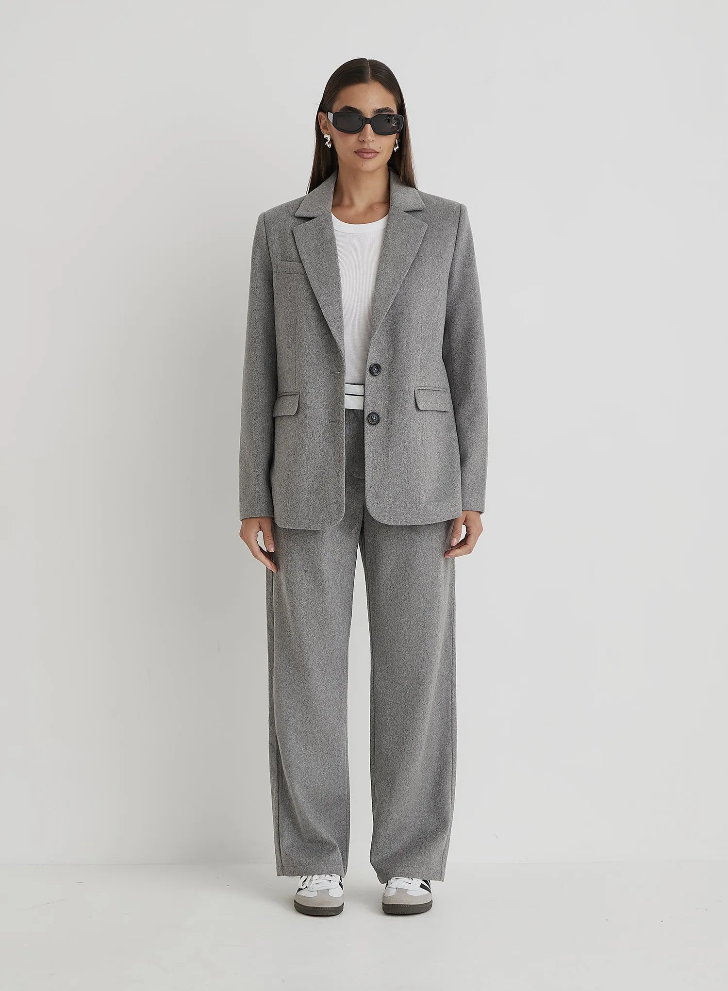 Grey Wool Blazer- Gabbi