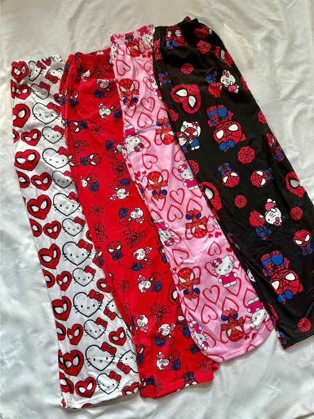 Hellokitty Spiderman Pajama Pants Sleepwear