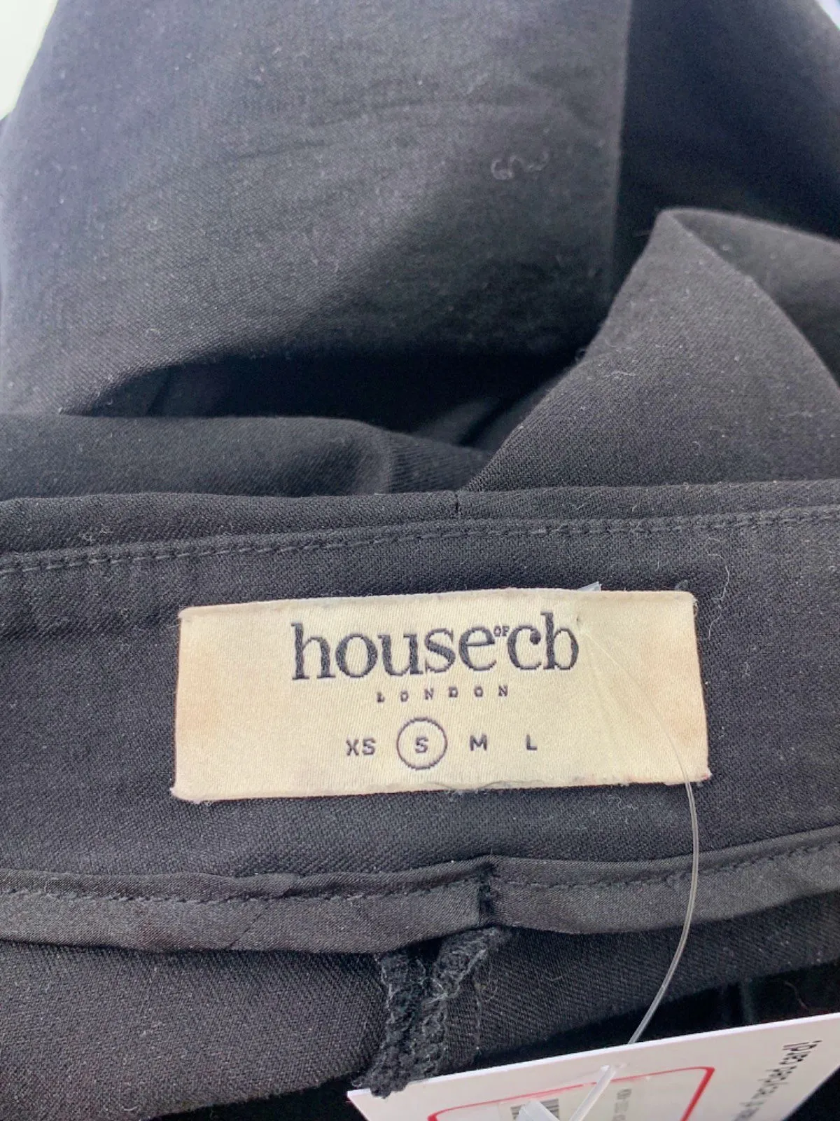 House of CB Black High Waisted Trousers UK S