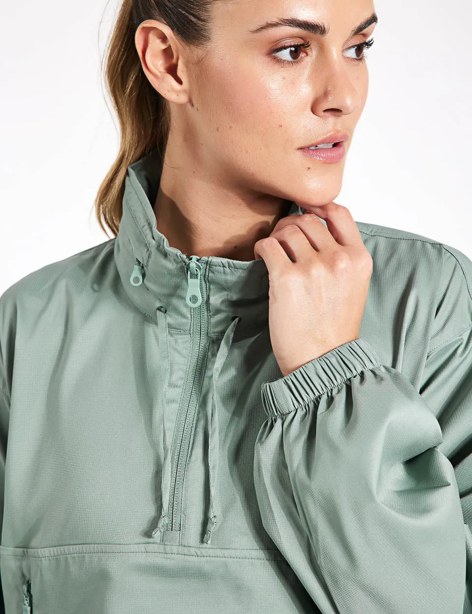 Hummingbird Half Zip Windbreaker - Chinoiserie