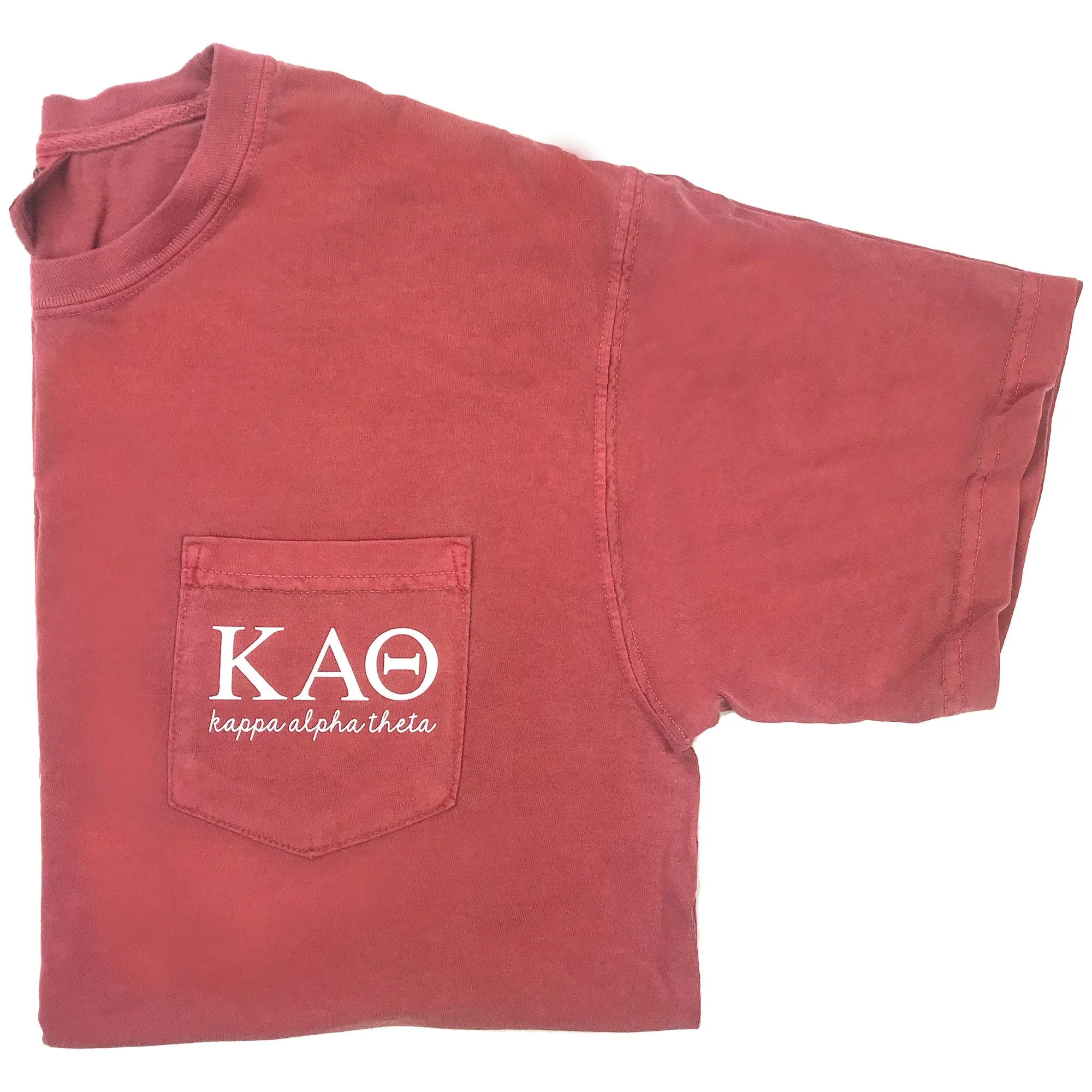 Kappa Alpha Theta Script Letters T-Shirt - Crimson