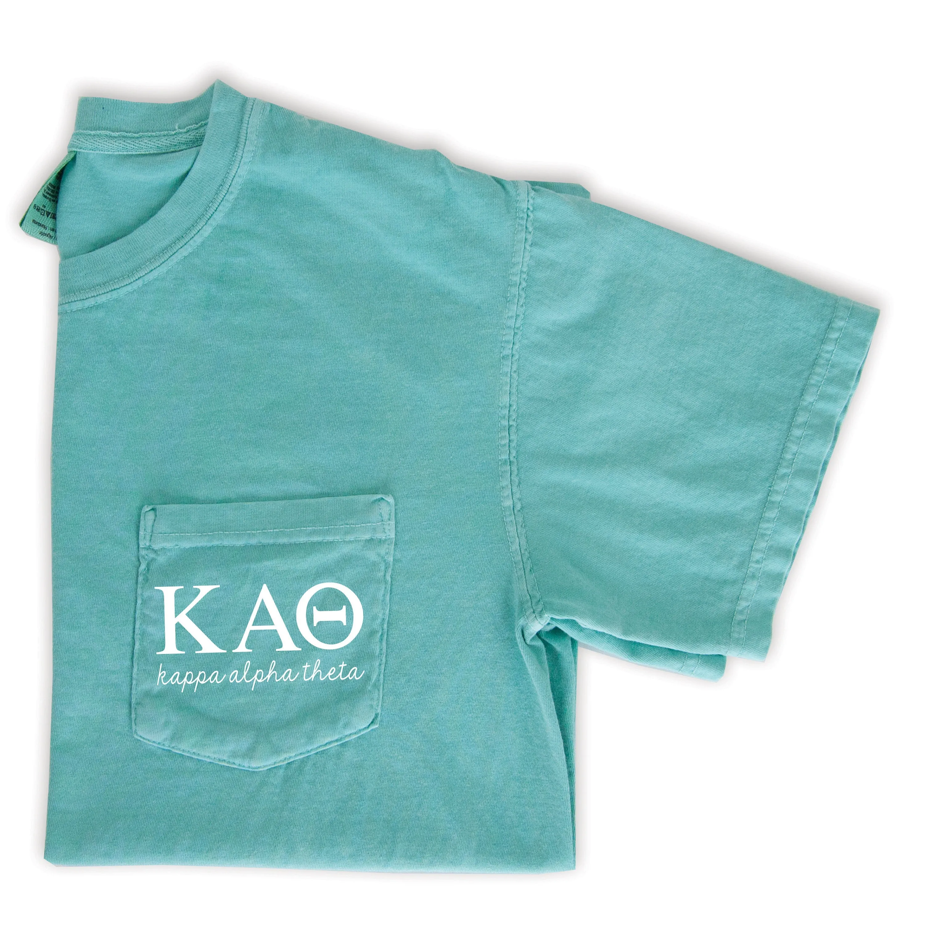 Kappa Alpha Theta Script Letters T-Shirt - Mint