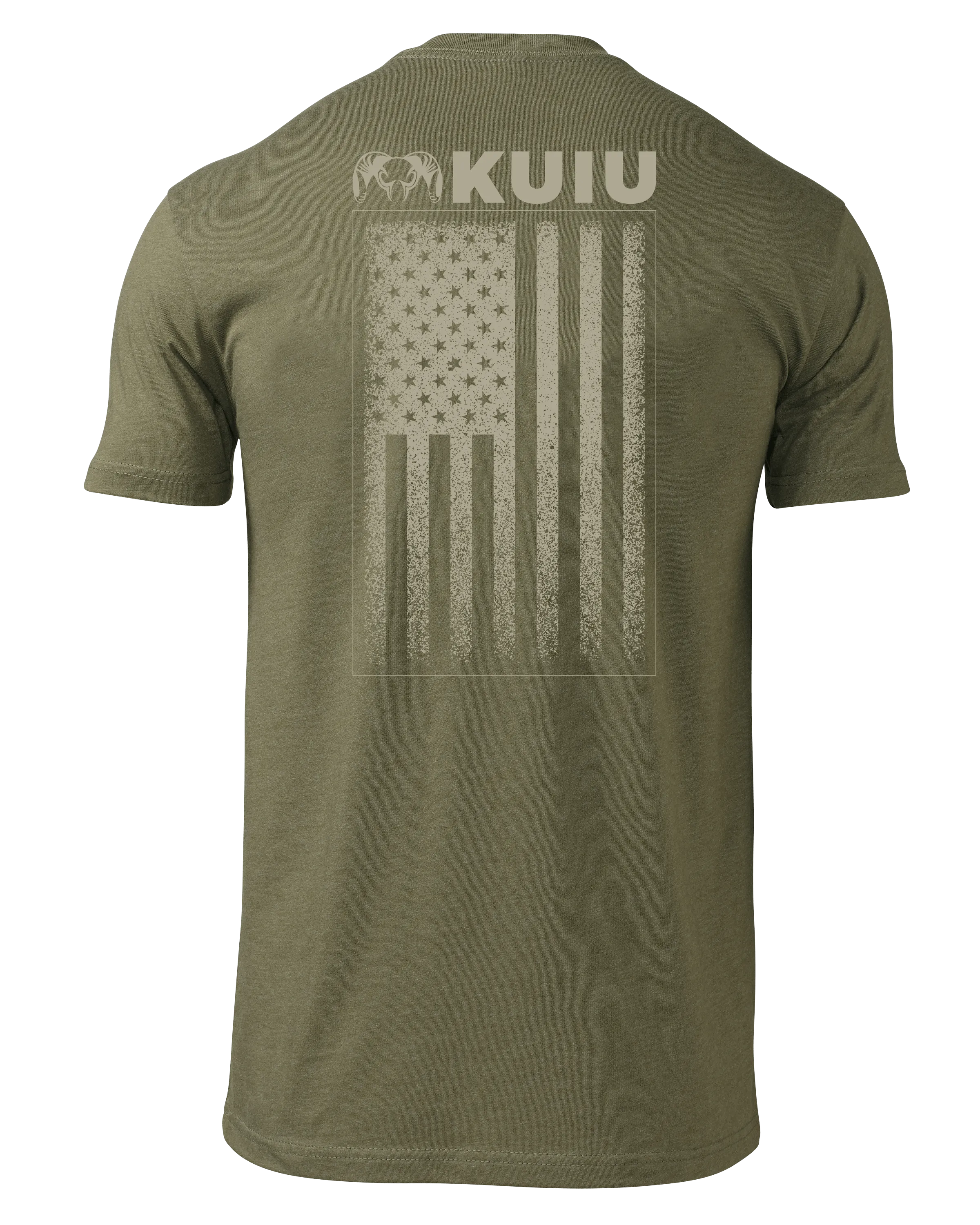 KUIU Distressed Vertical Flag T-Shirt | Military Green