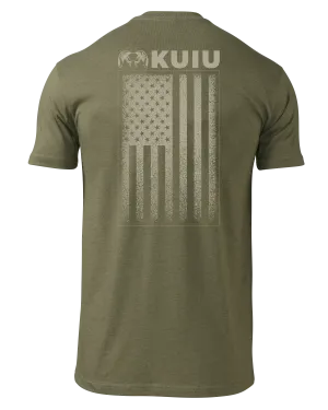 KUIU Distressed Vertical Flag T-Shirt | Military Green