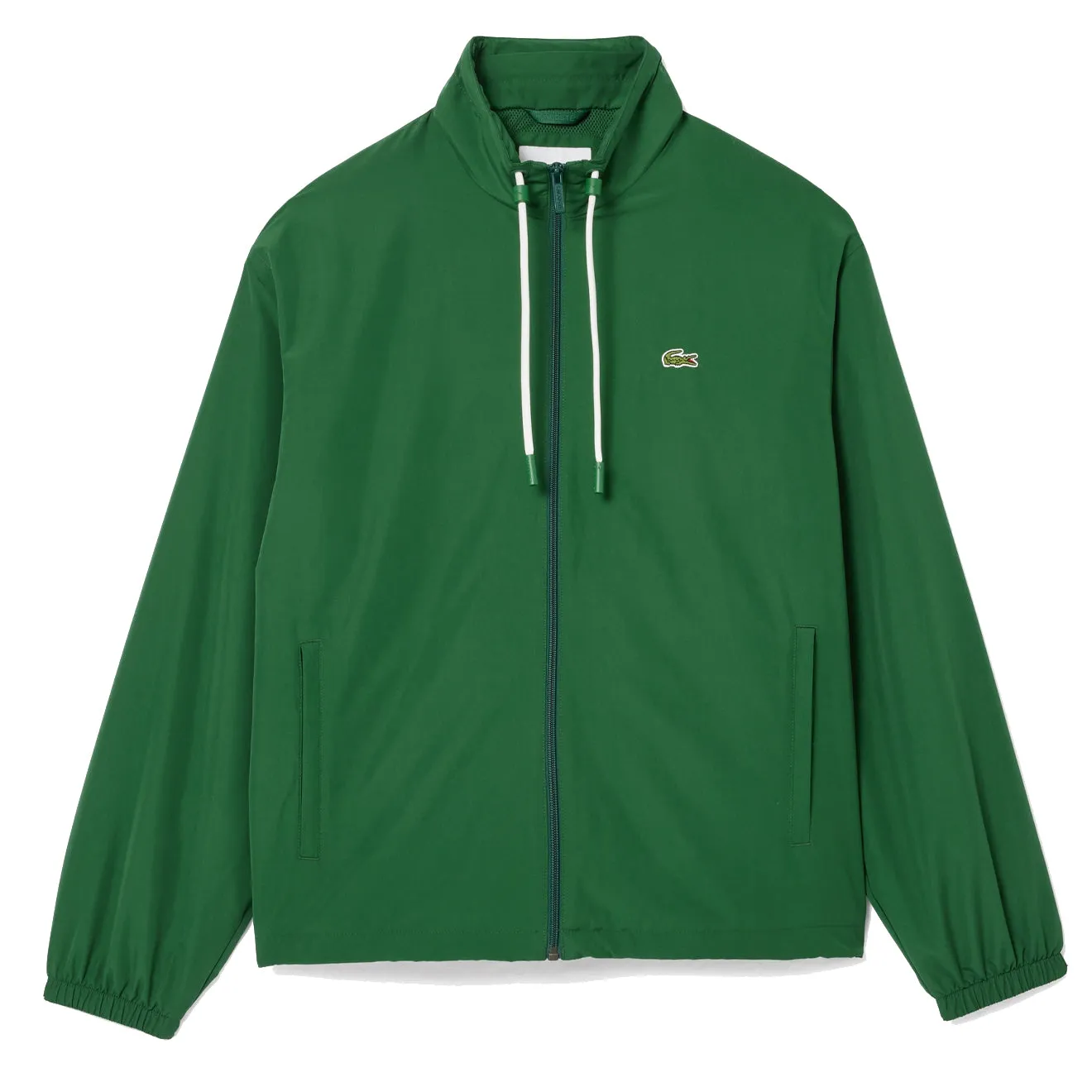 Lacoste Short Water-Resistant Sportsuit Jacket w/ Removable Hood Pine Green