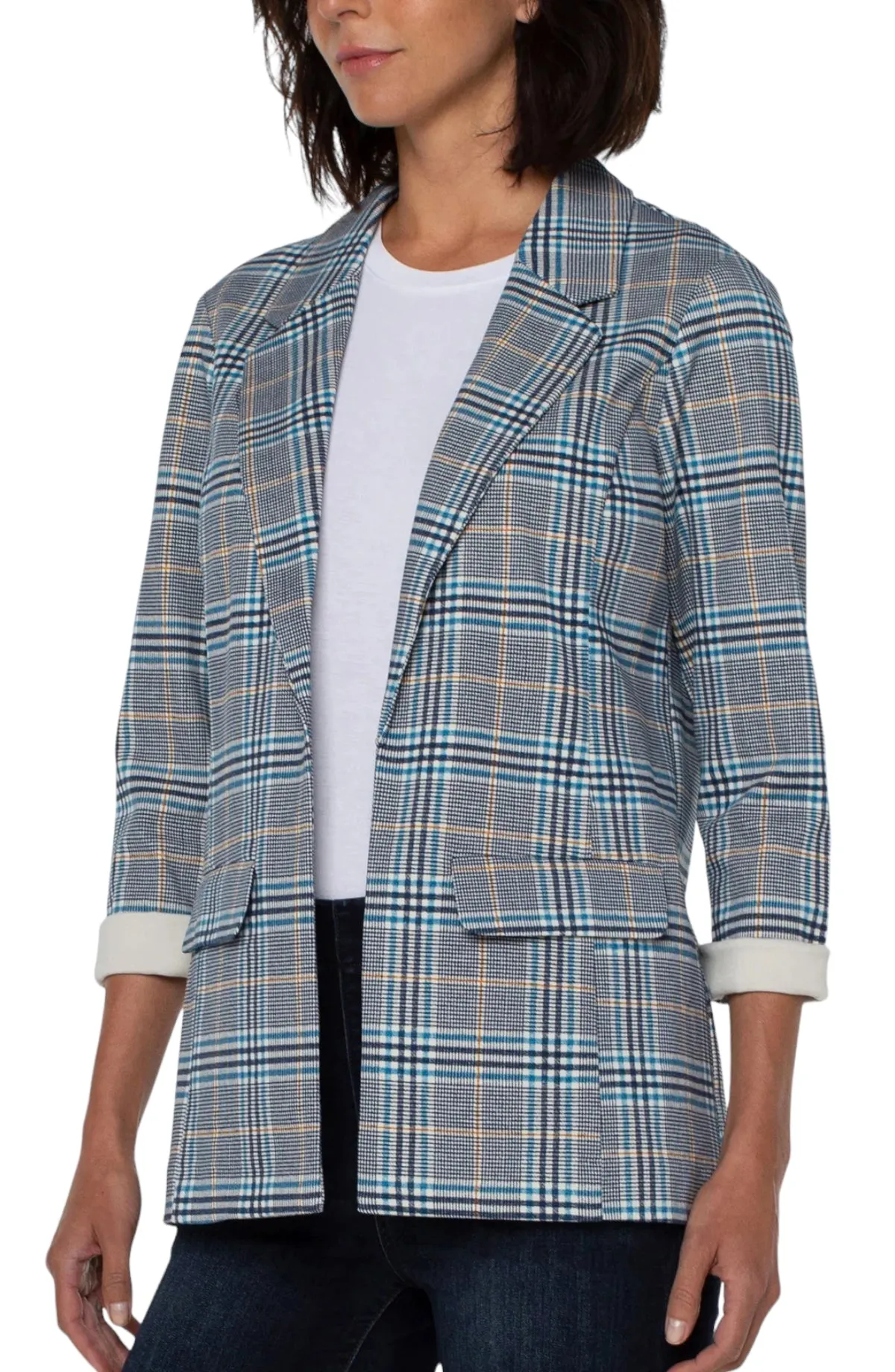 LIVERPOOL LM1210M42P35 Boyfriend Blazer Plaid Print