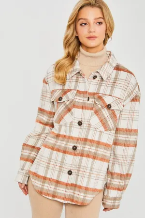 Love Tree Plaid Bust Pocket Shacket